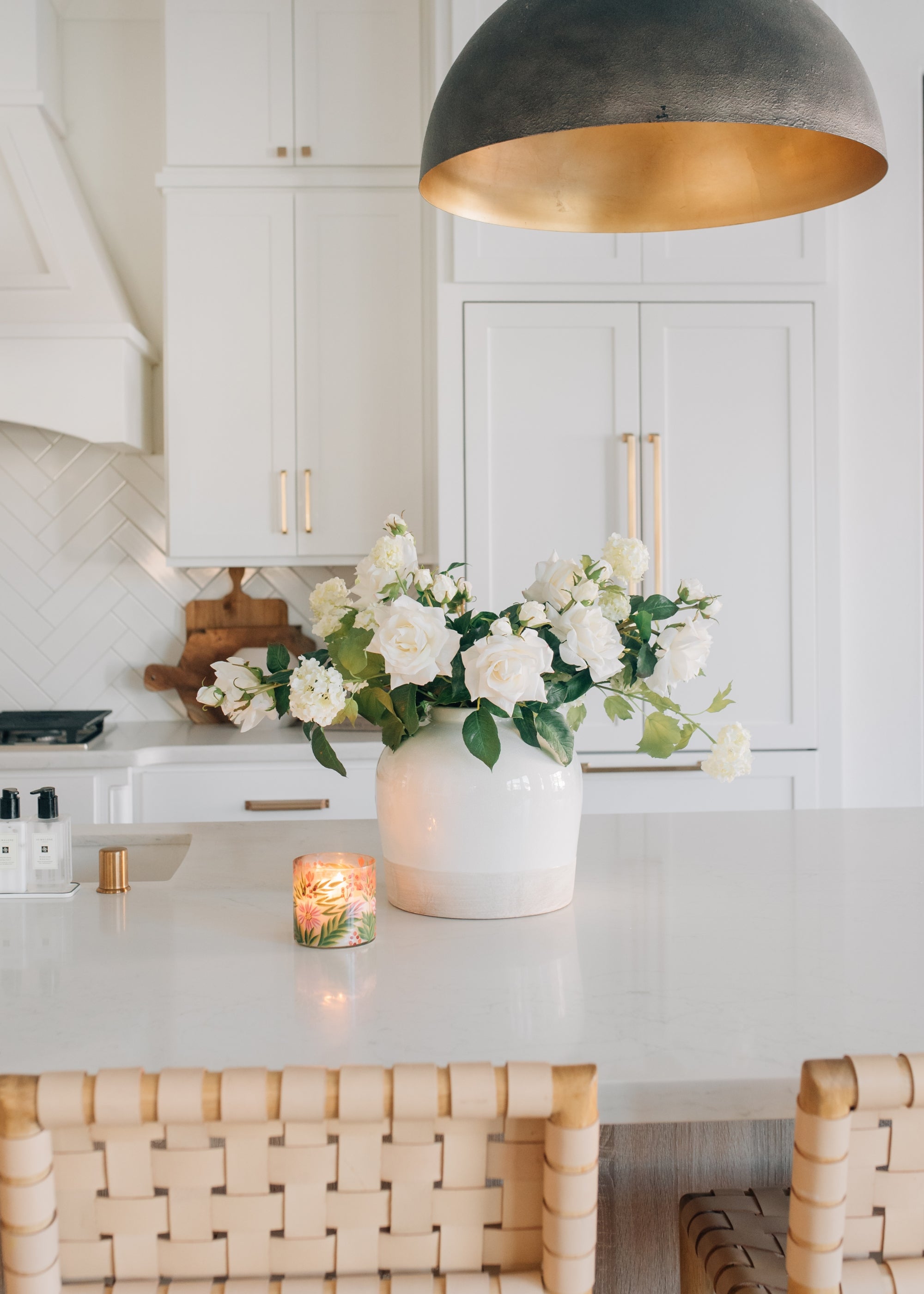 White Real Touch Rose Stem for Vase and Wedding Styling