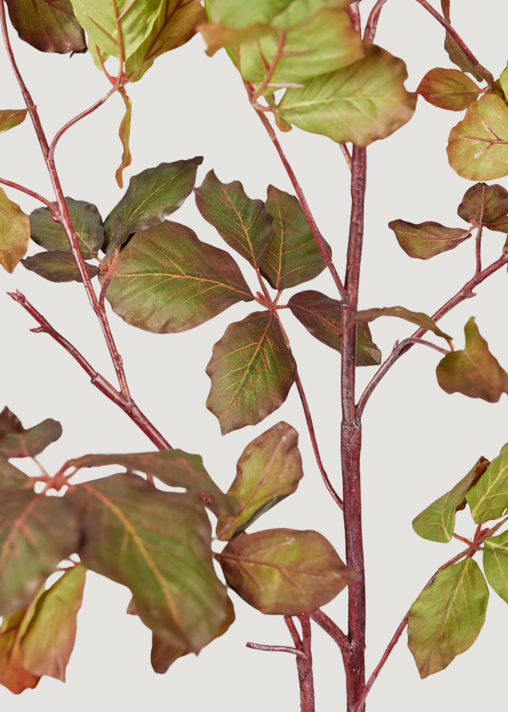 Faux Tall Burgundy Green Chestnut Leaf Branch for Seasonal Vase Styling