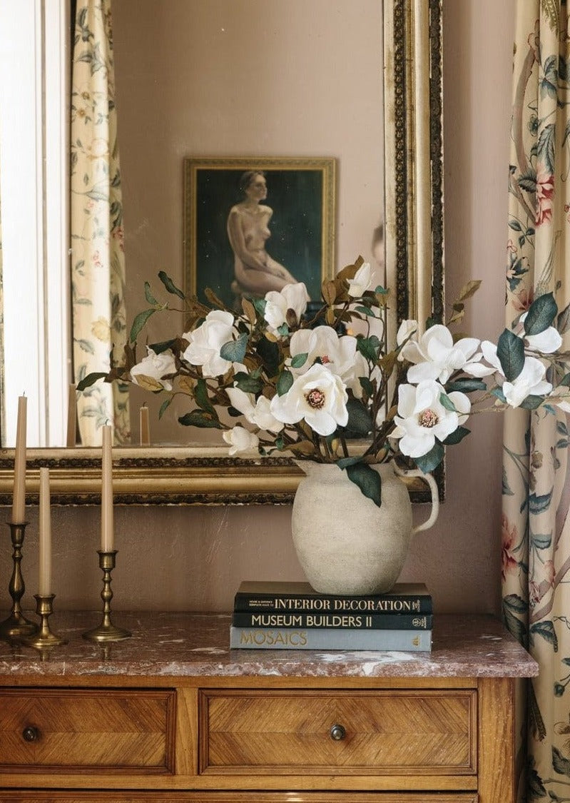 Cream Faux Magnolia Branch for Vase Styling