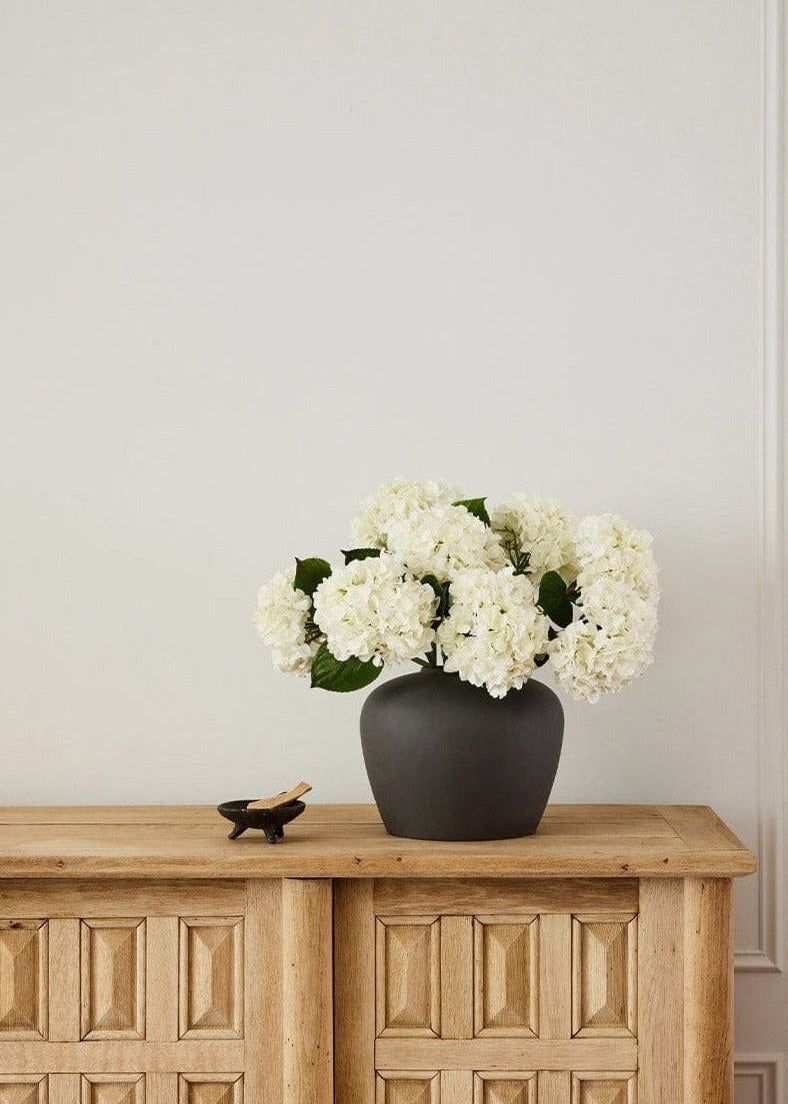 White Real Touch Hydrangea Stem for Vase Styling