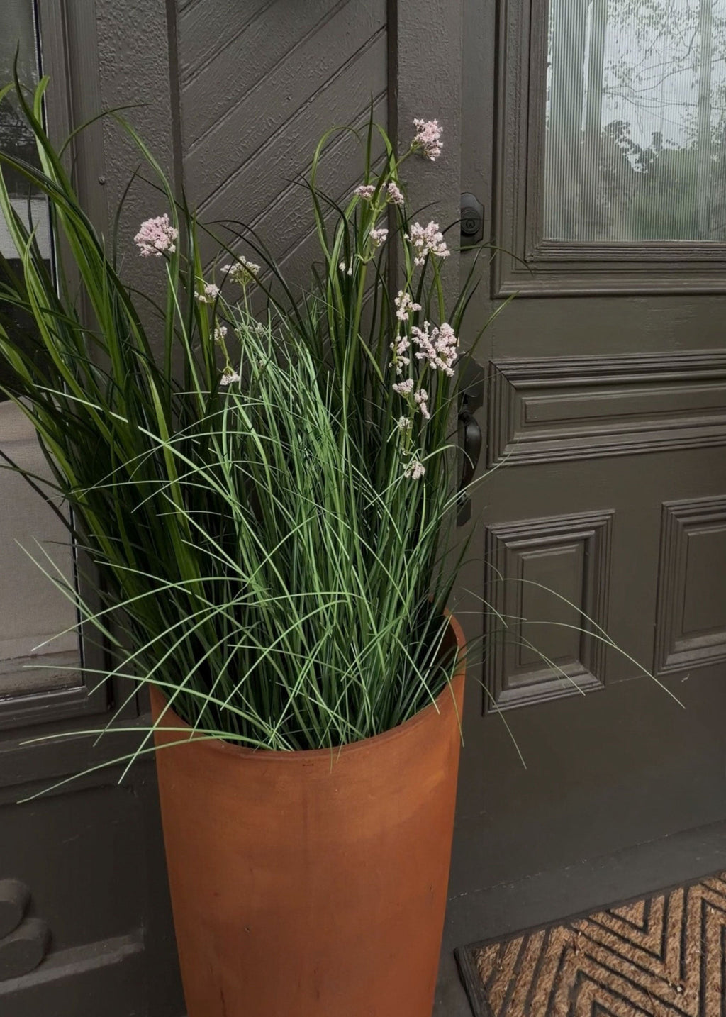 Mauve Faux Grass Arrangement for Home Decor