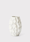 Matte White Ceramic Ruffle Vase for Floral Styling