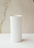 Glossy White Cylinder Ceramic Brooklyn Vase for Floral Styling