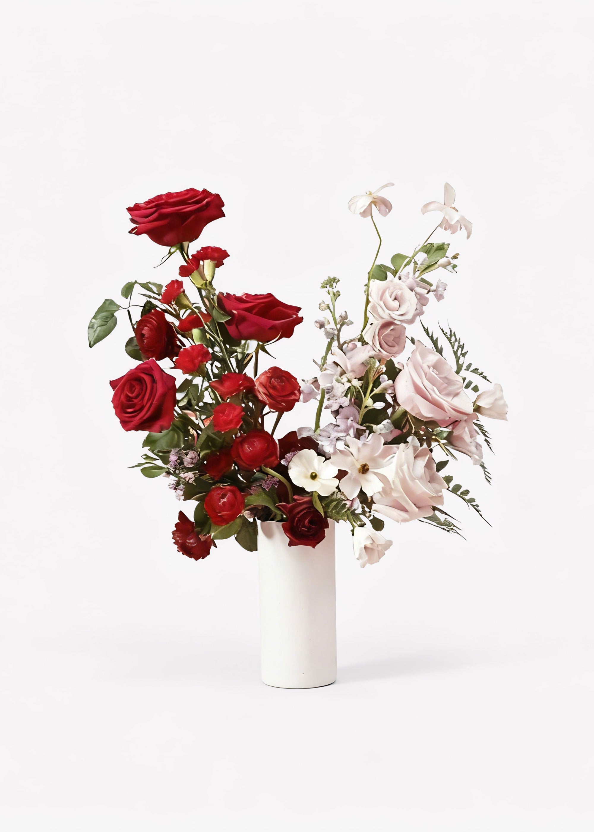 Glossy White Cylinder Ceramic Brooklyn Vase for Floral Styling