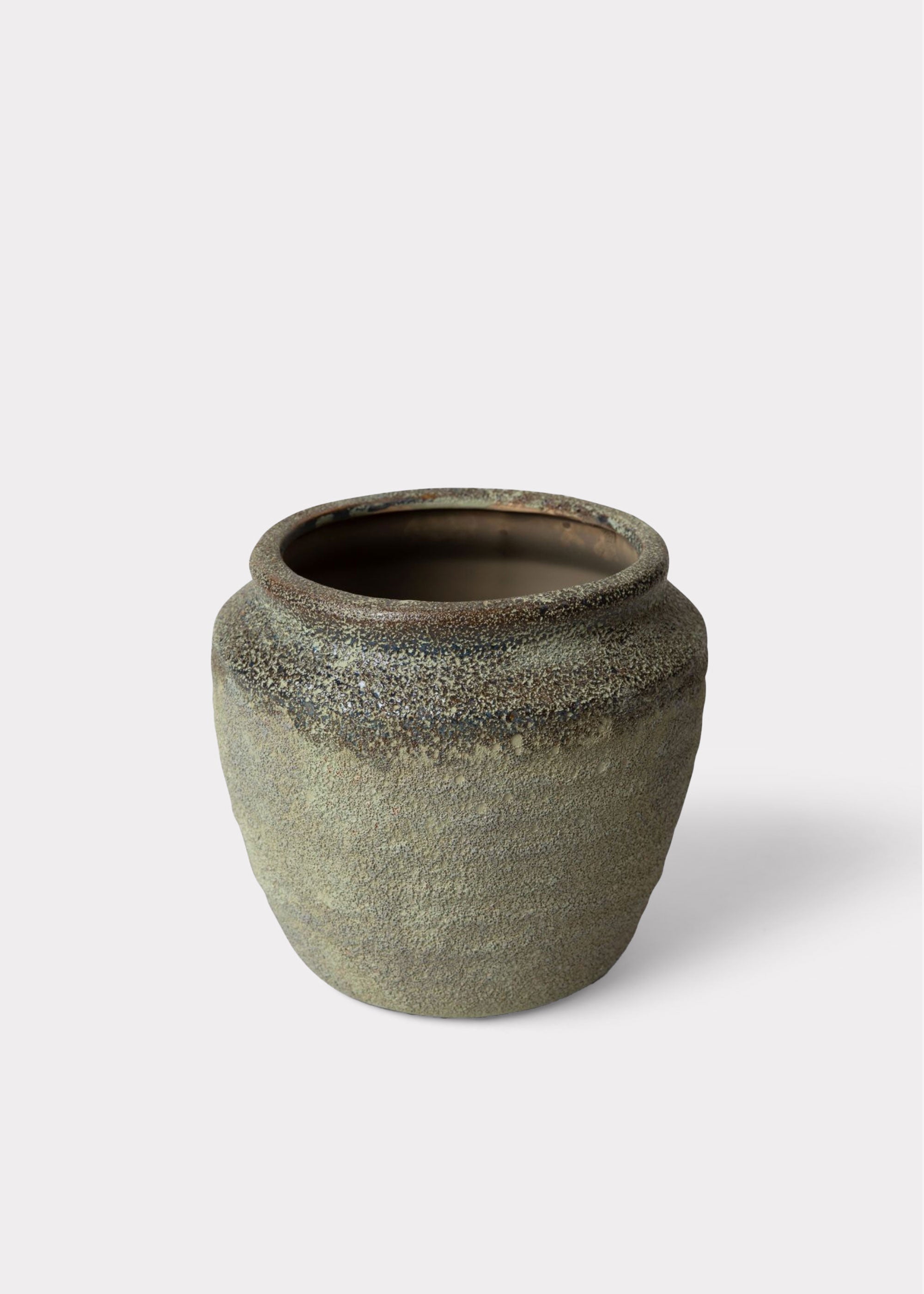 Faux Earthy Ceramic Planter for Planters and Shelves