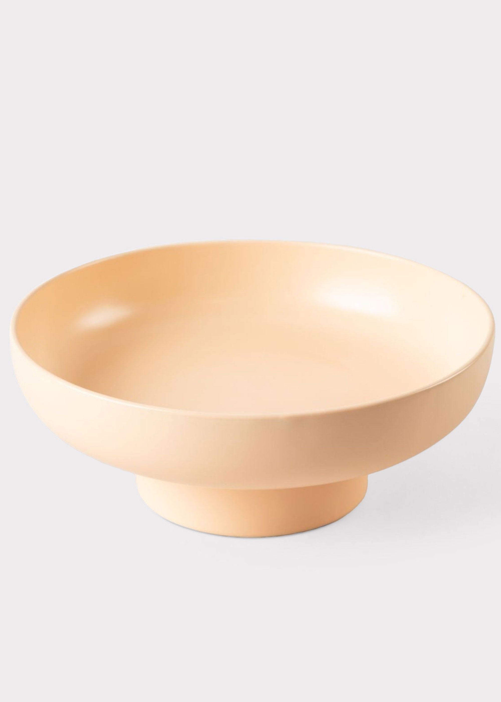 Large Cream Peach Compote - 14" Wide Vase for Floral Styling