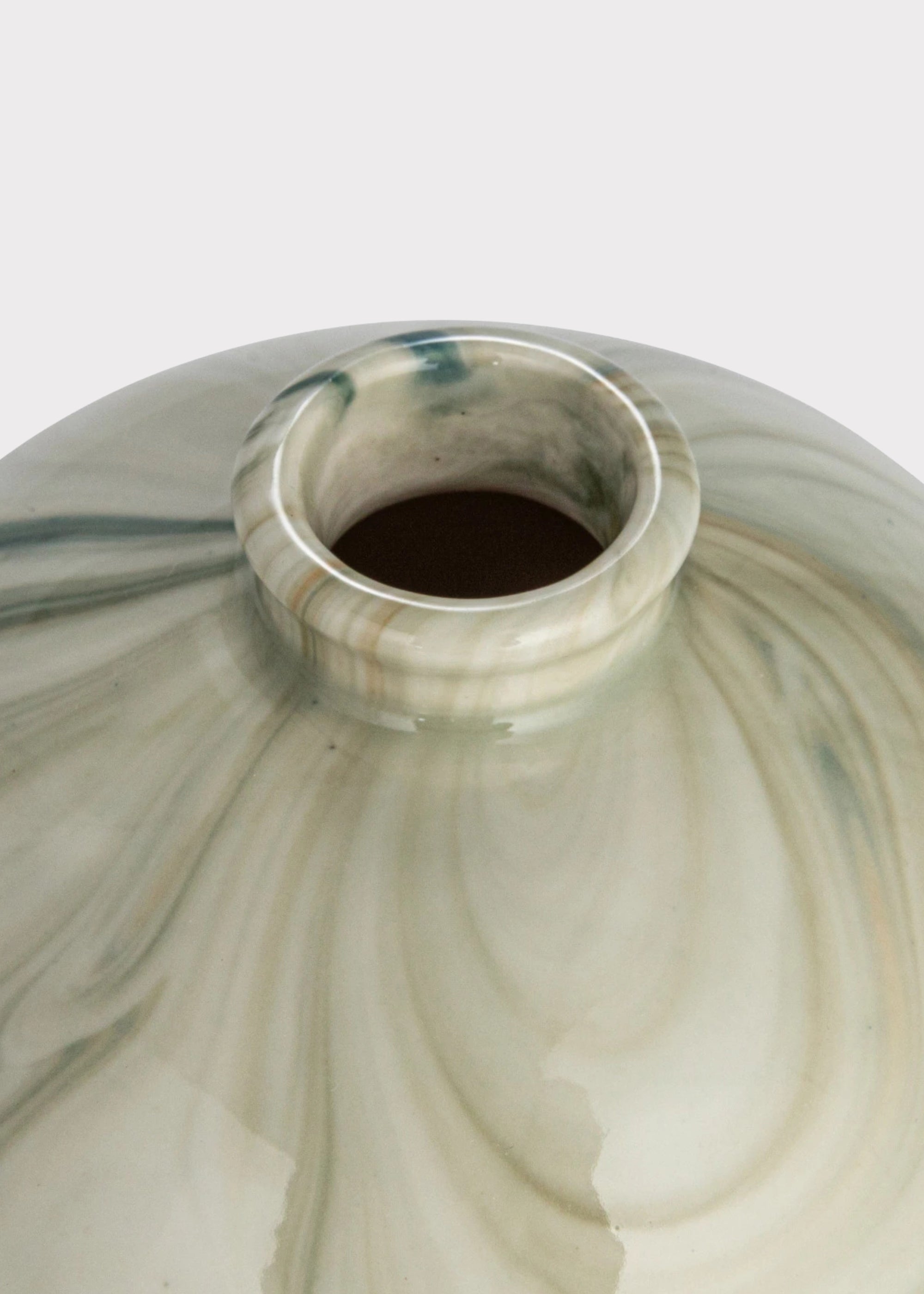 Small Set 3 Marbled Stoneware Glazed Bud Vases for Floral Styling