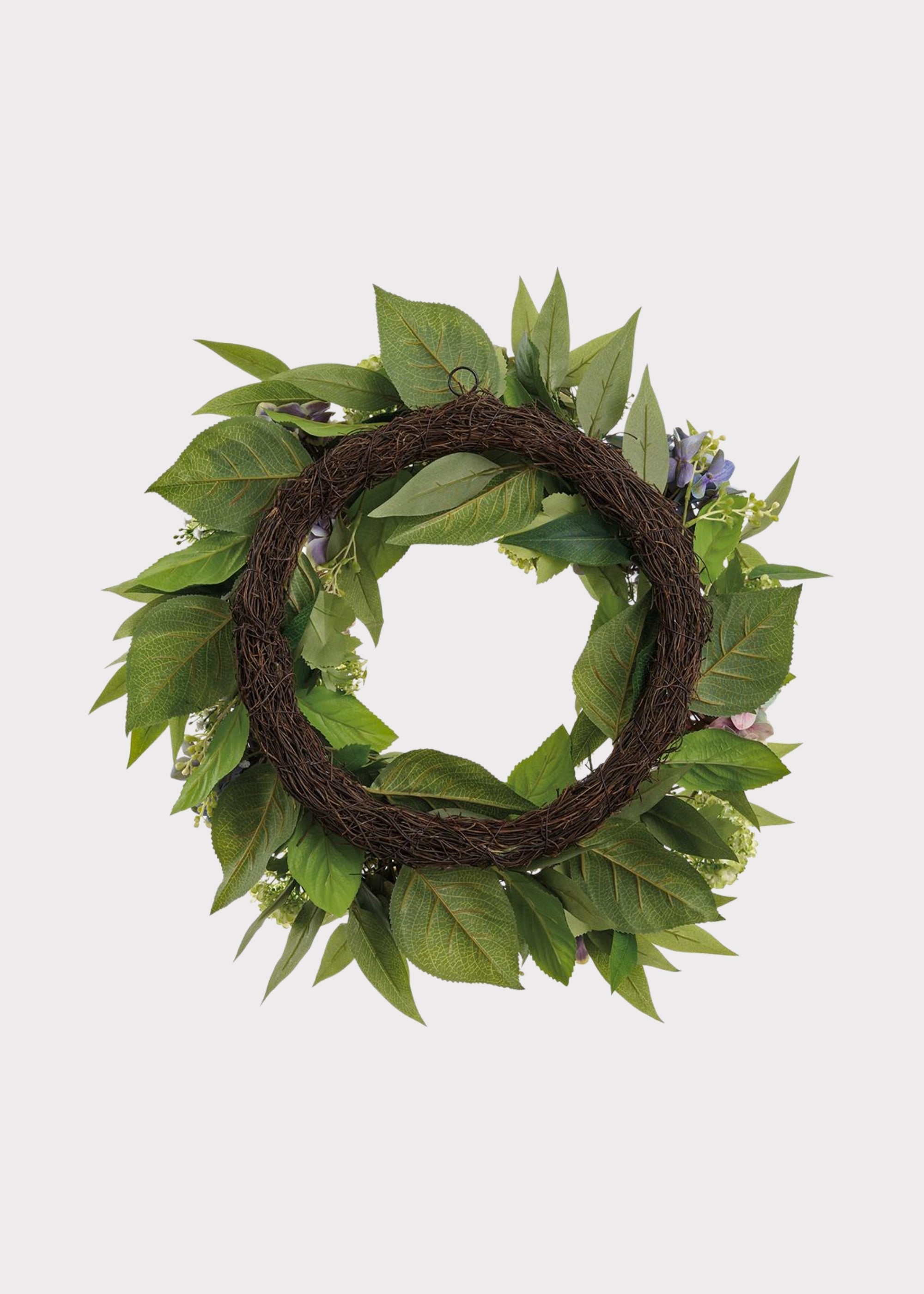 Green Faux Hydrangea Wreath for Door and Wall Decor
