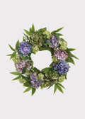 Green Faux Hydrangea Wreath for Door and Wall Decor