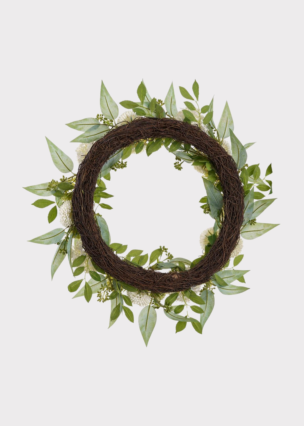 Cream Faux Hydrangea, Mum Wreath for Door and Wall Decor