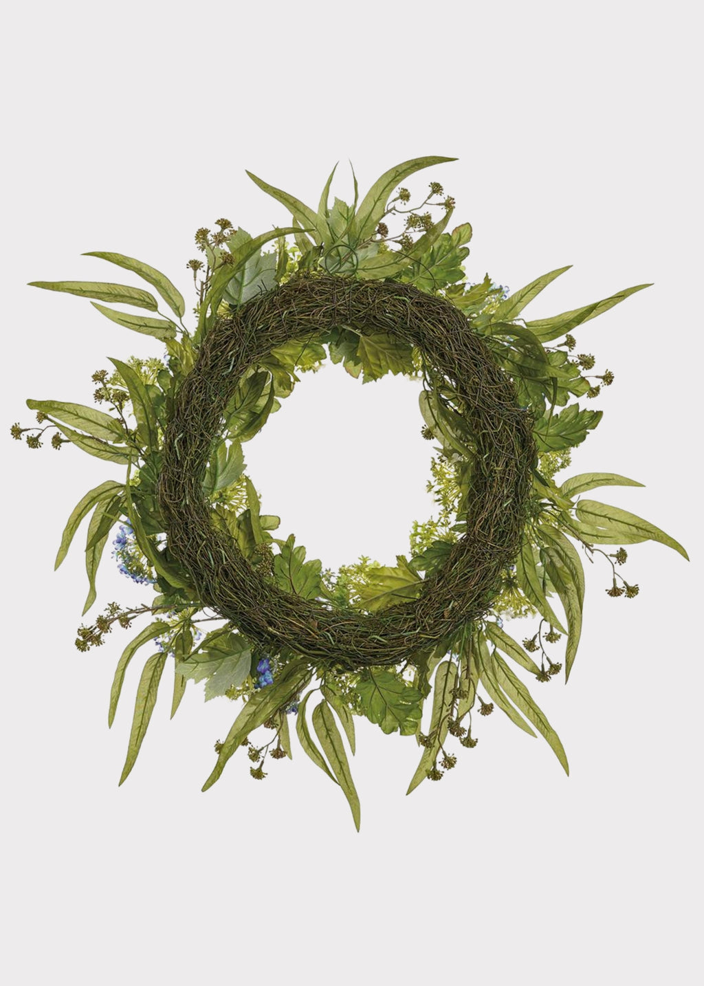 Green Faux Hydrangea, Eucalyptus Wreath for Door and Wall Decor