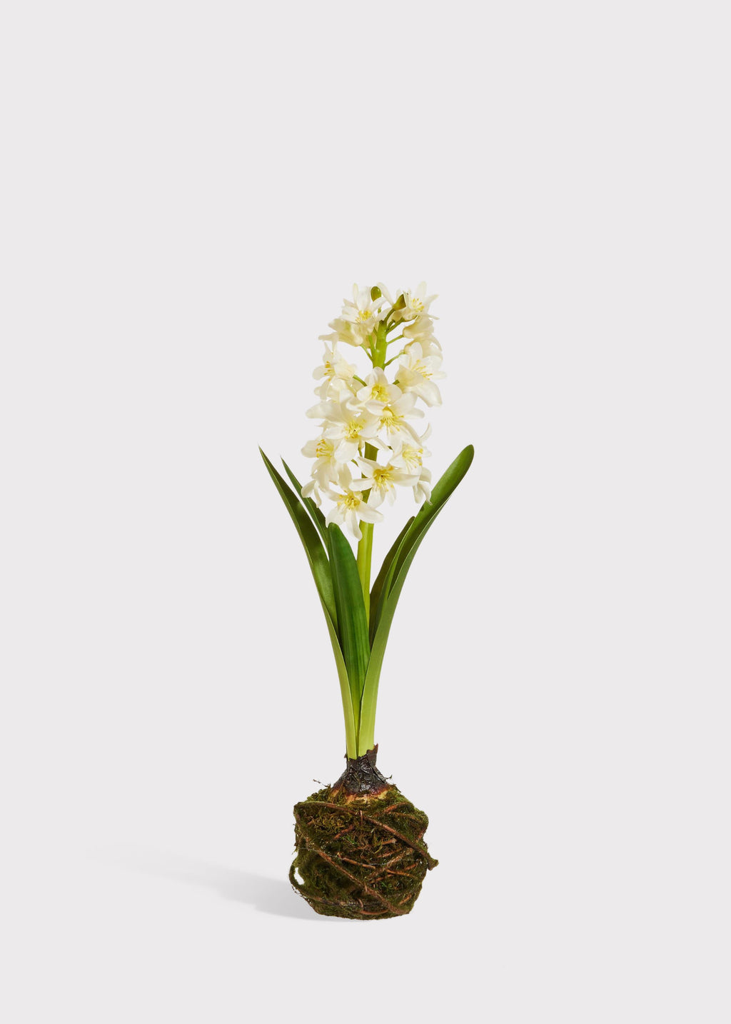Faux White Blooming Spring Hyacinth Plant for Planters and Shelves