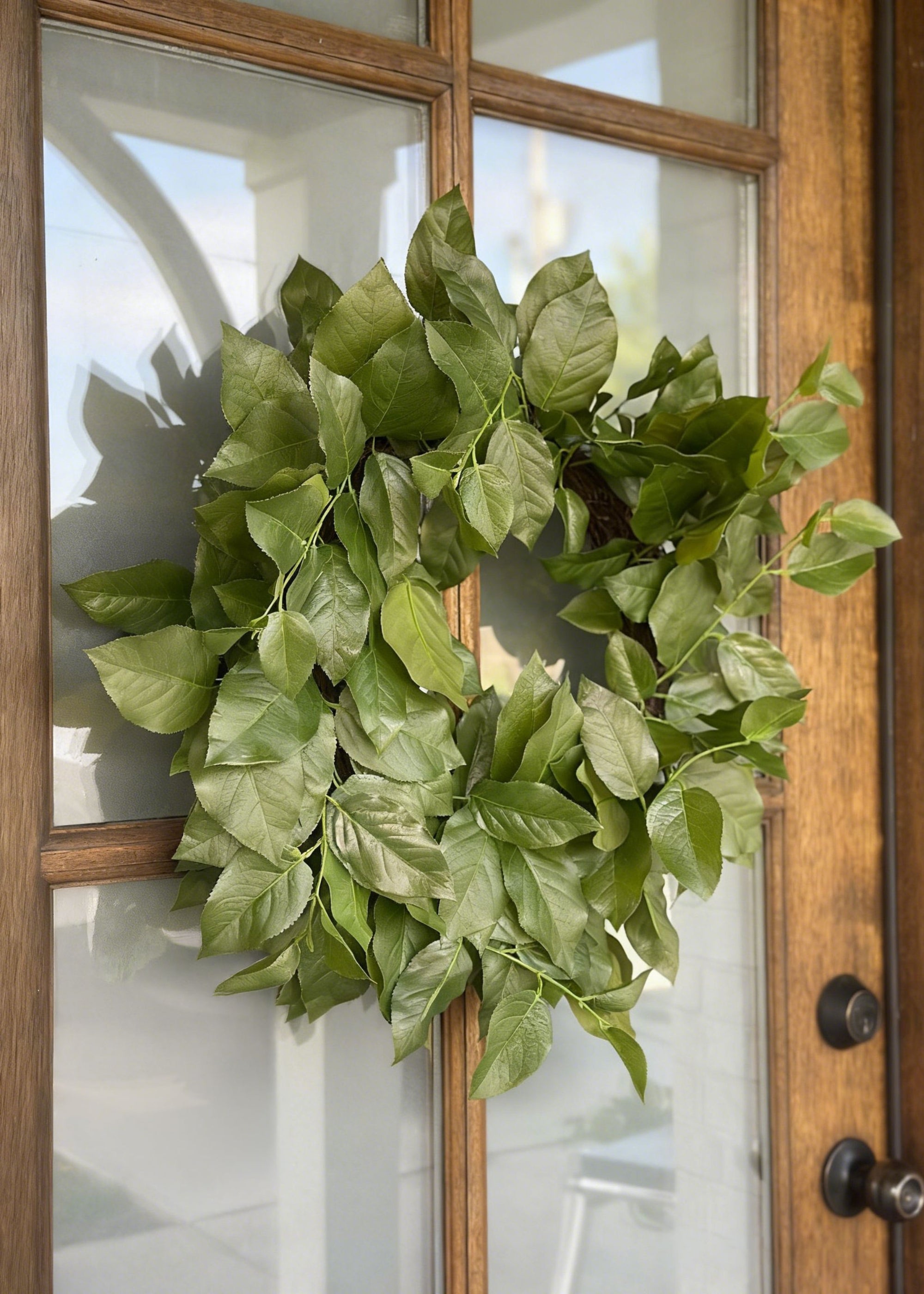 Real Touch Uv Treated Indoor/outdoor Salal Leaf Wreath for Door and Wall Decor