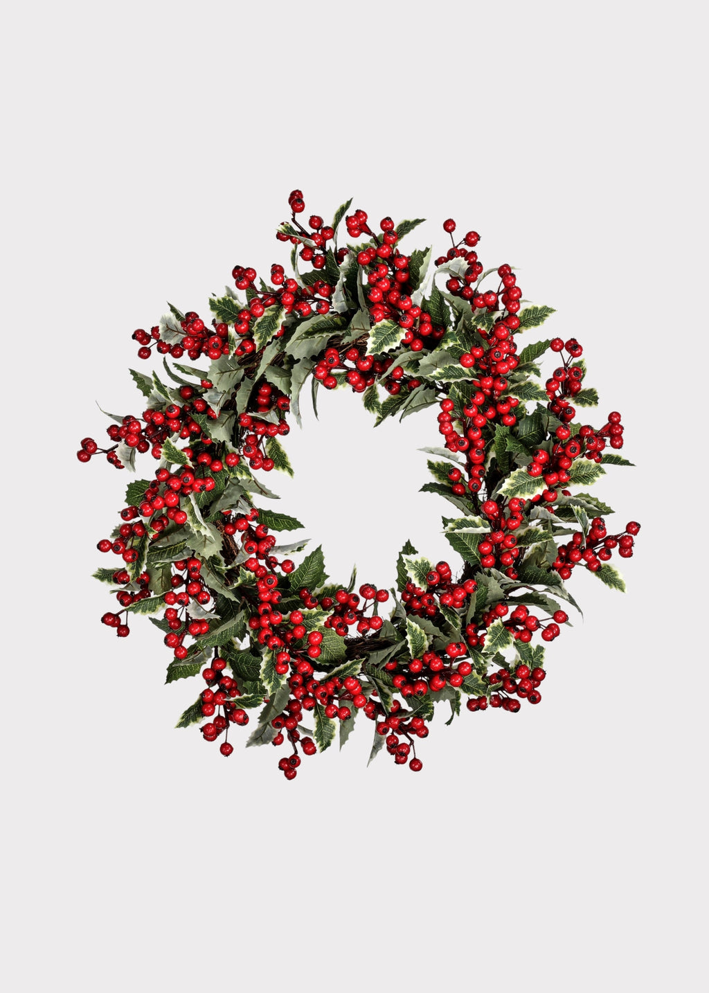 Faux Holly Wreath for Door and Wall Decor