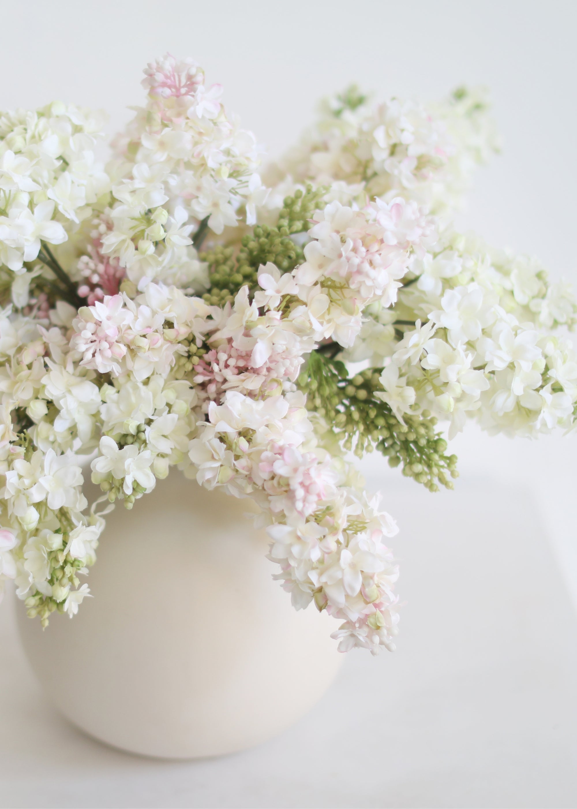Cream Faux Lilac Stem for Vase and Wedding Styling