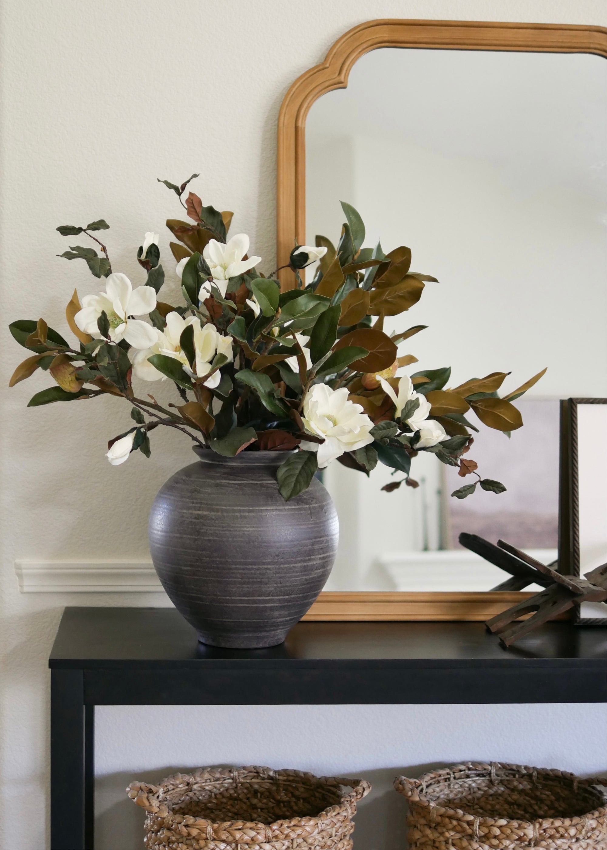 Faux Magnolia Branch for Vase Styling