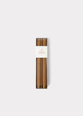 Set 2 Ribbed Taper Candles Caramel Hue for Tabletop Styling