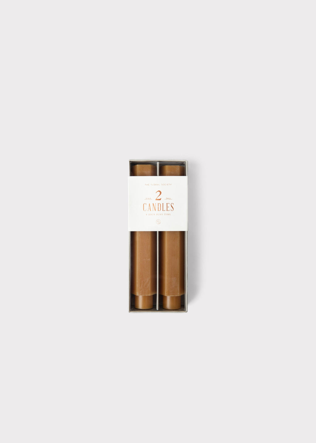 Set 2 Hexagon Taper Candles Caramel Hue for Tabletop Styling