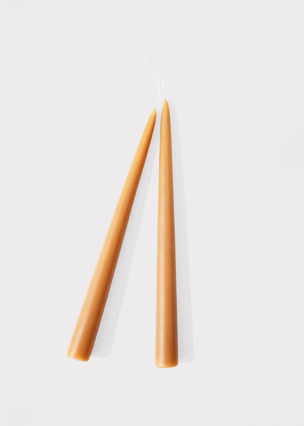 Set 2 Caramel-hued Dipped Taper Candles for Tabletop Styling