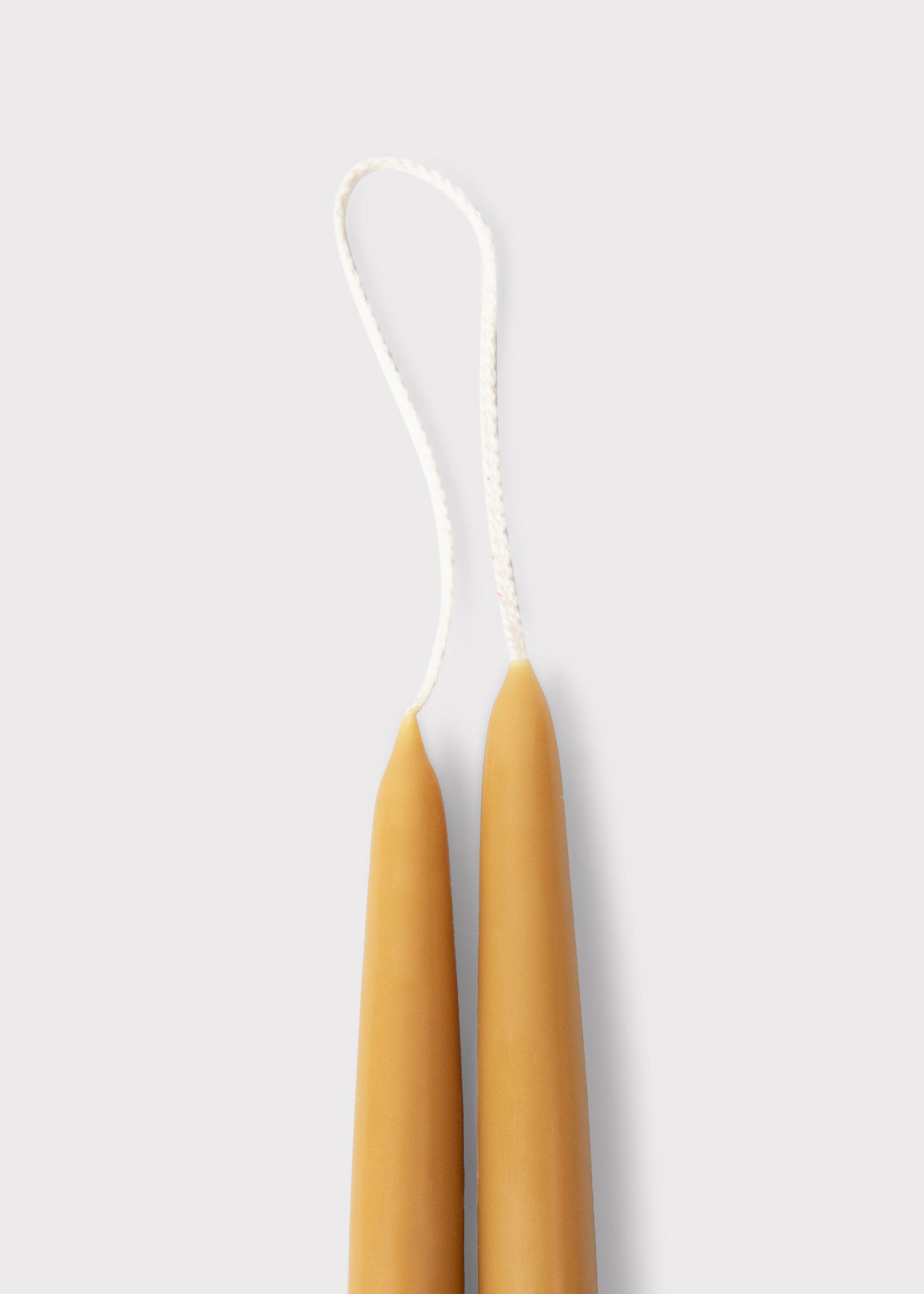 Set 2 Caramel-hued Dipped Taper Candles for Tabletop Styling