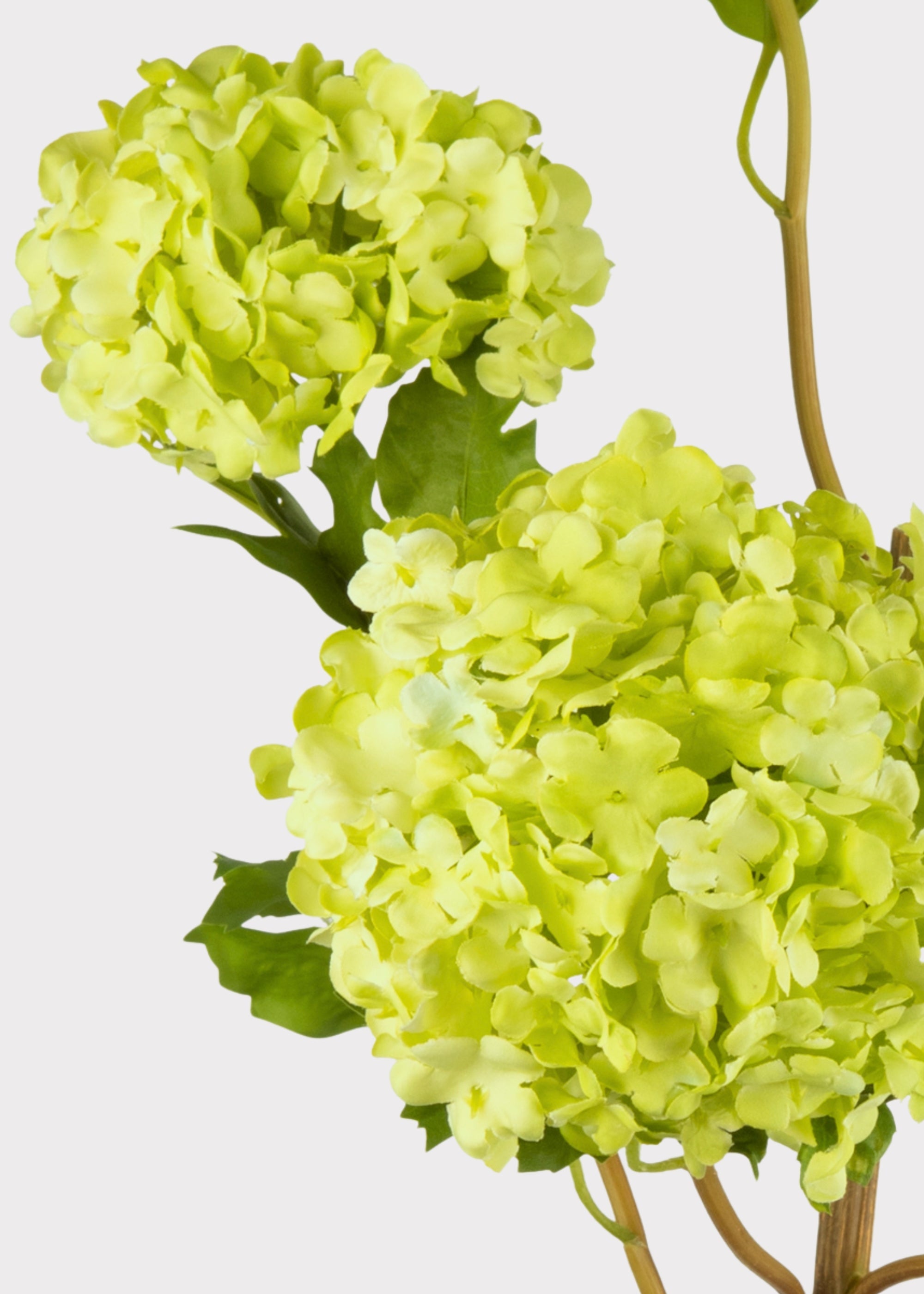 Green Faux Hydrangea Stem for Vase Styling
