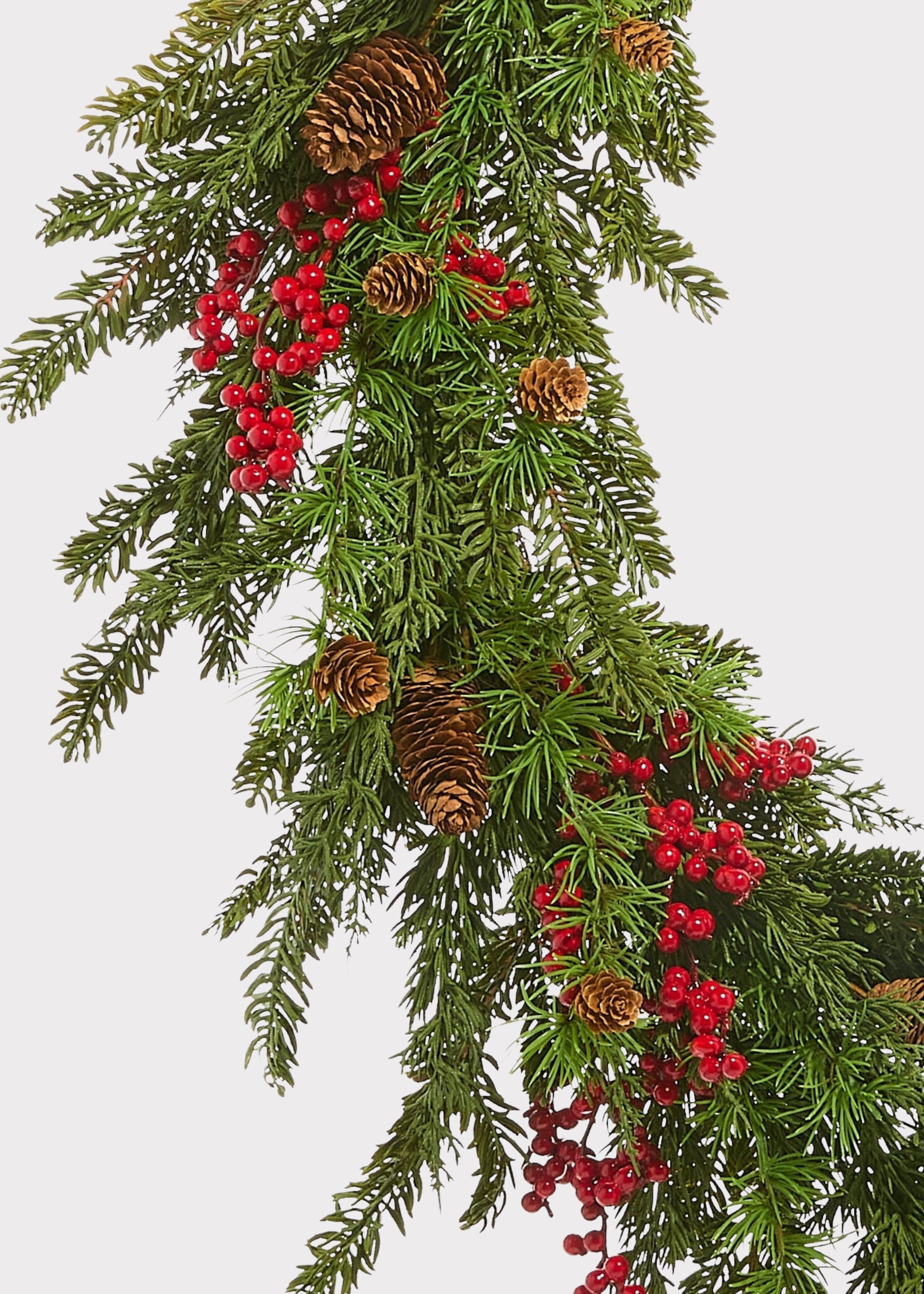 Red Faux Cedar Wreath for Door and Wall Decor