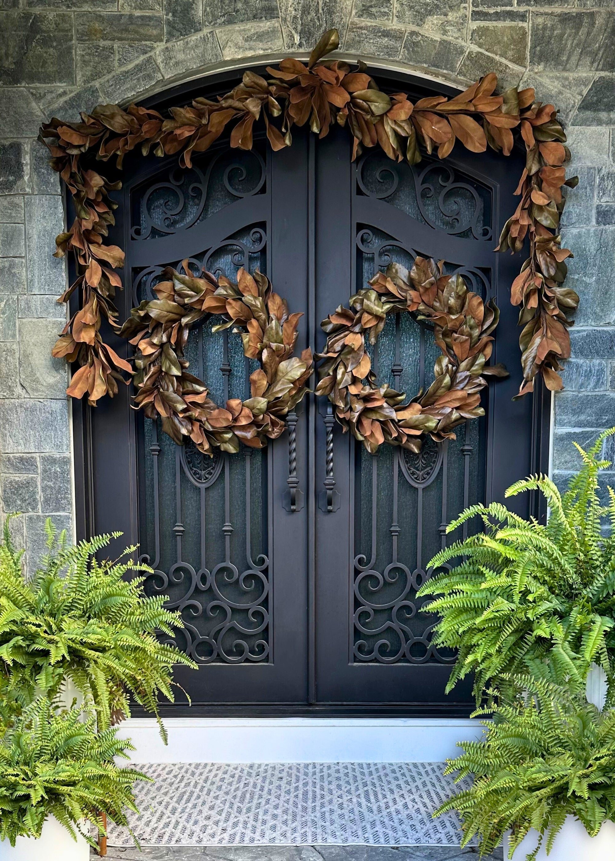 Real Touch Magnolia Wreath for Door and Wall Decor