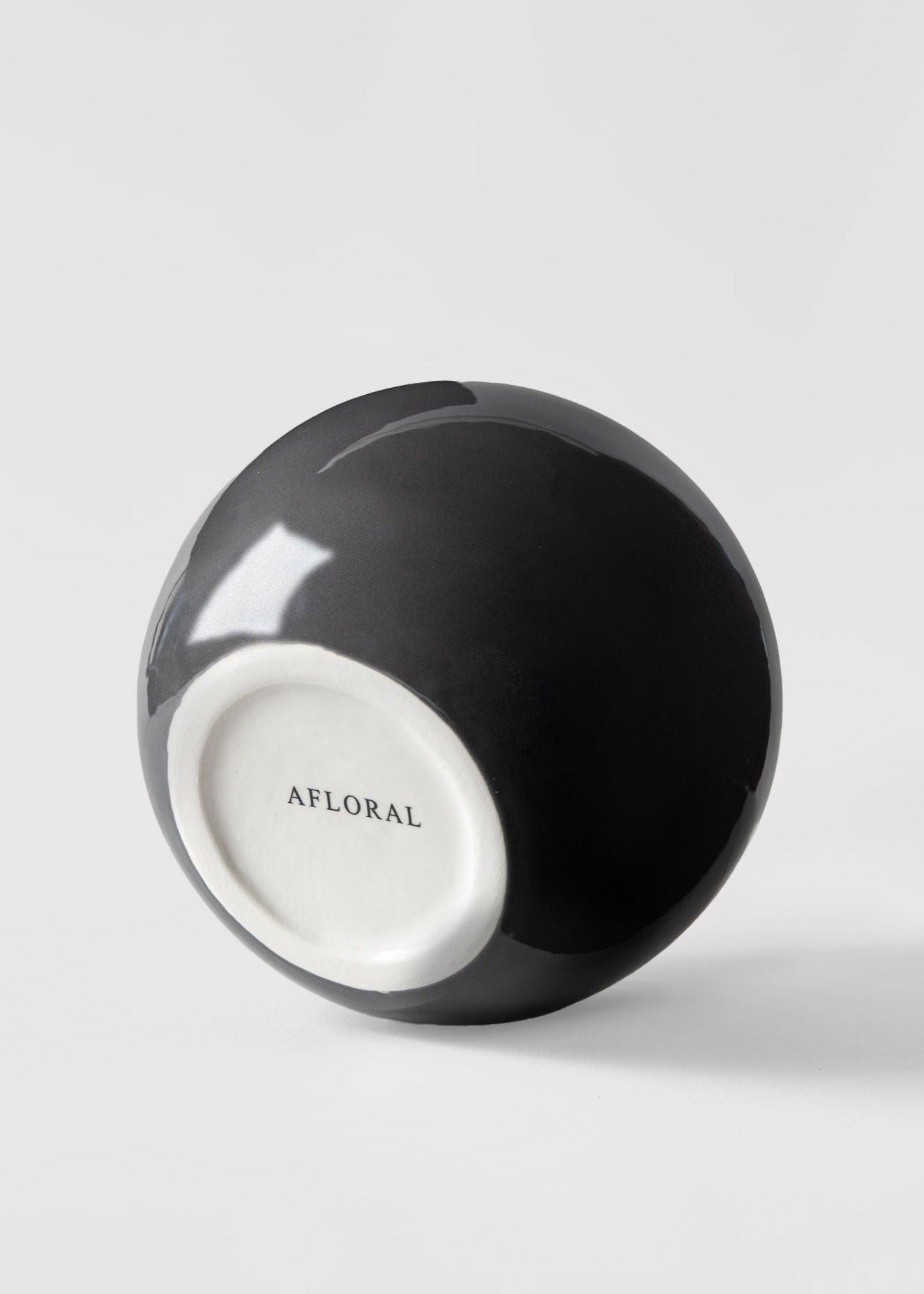 Viralla Small Round Ceramic Glossy Slate Vase for Floral Styling
