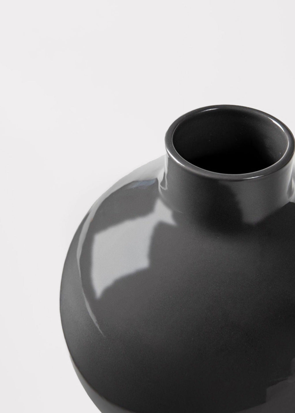 Afloral™ Small Round Ceramic Glossy Slate Vase for Floral Styling