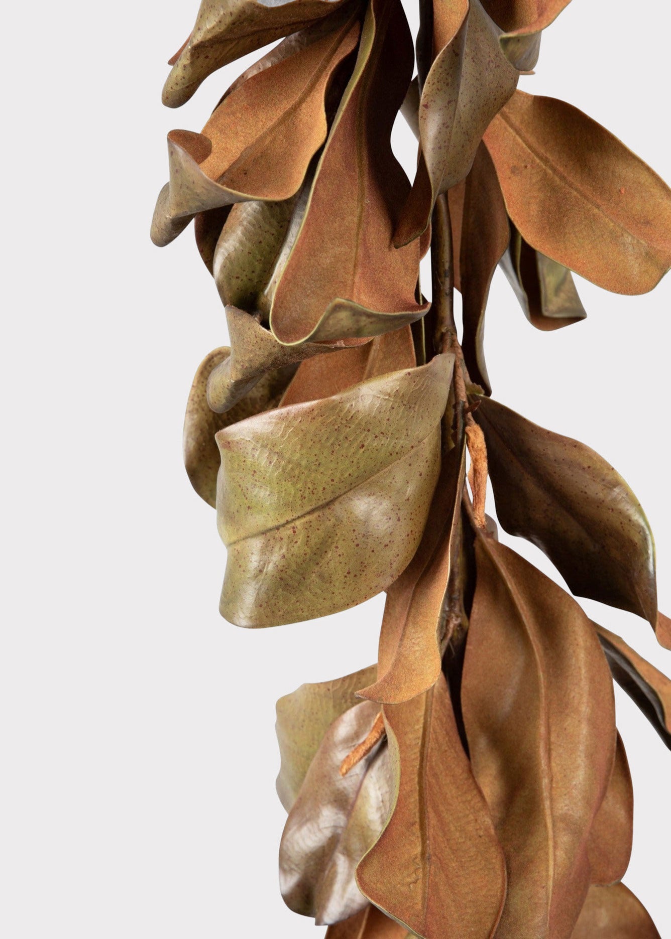Brown Faux Magnolia Garland for Mantels and Seasonal Decor