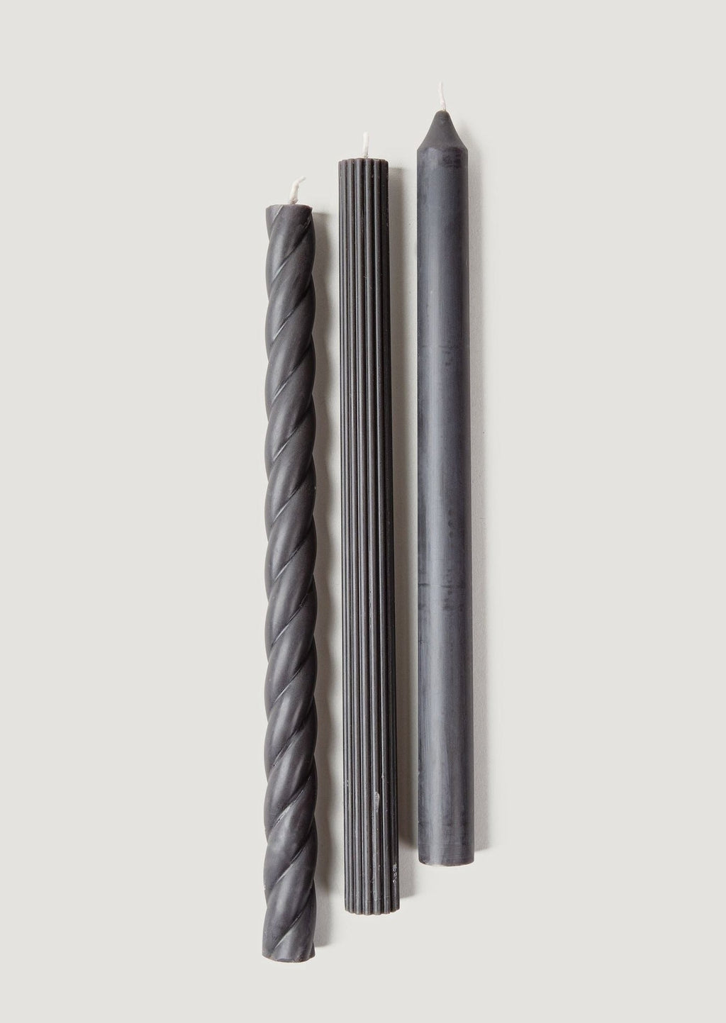 Pack 3 Taper Candles Black for Tabletop Styling