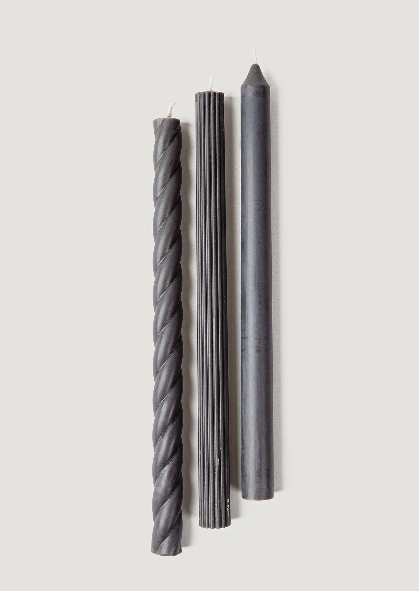 Pack 3 Taper Candles Black for Tabletop Styling