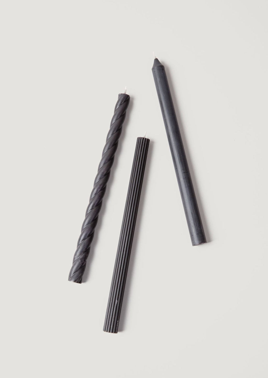 Pack 3 Taper Candles Black for Tabletop Styling