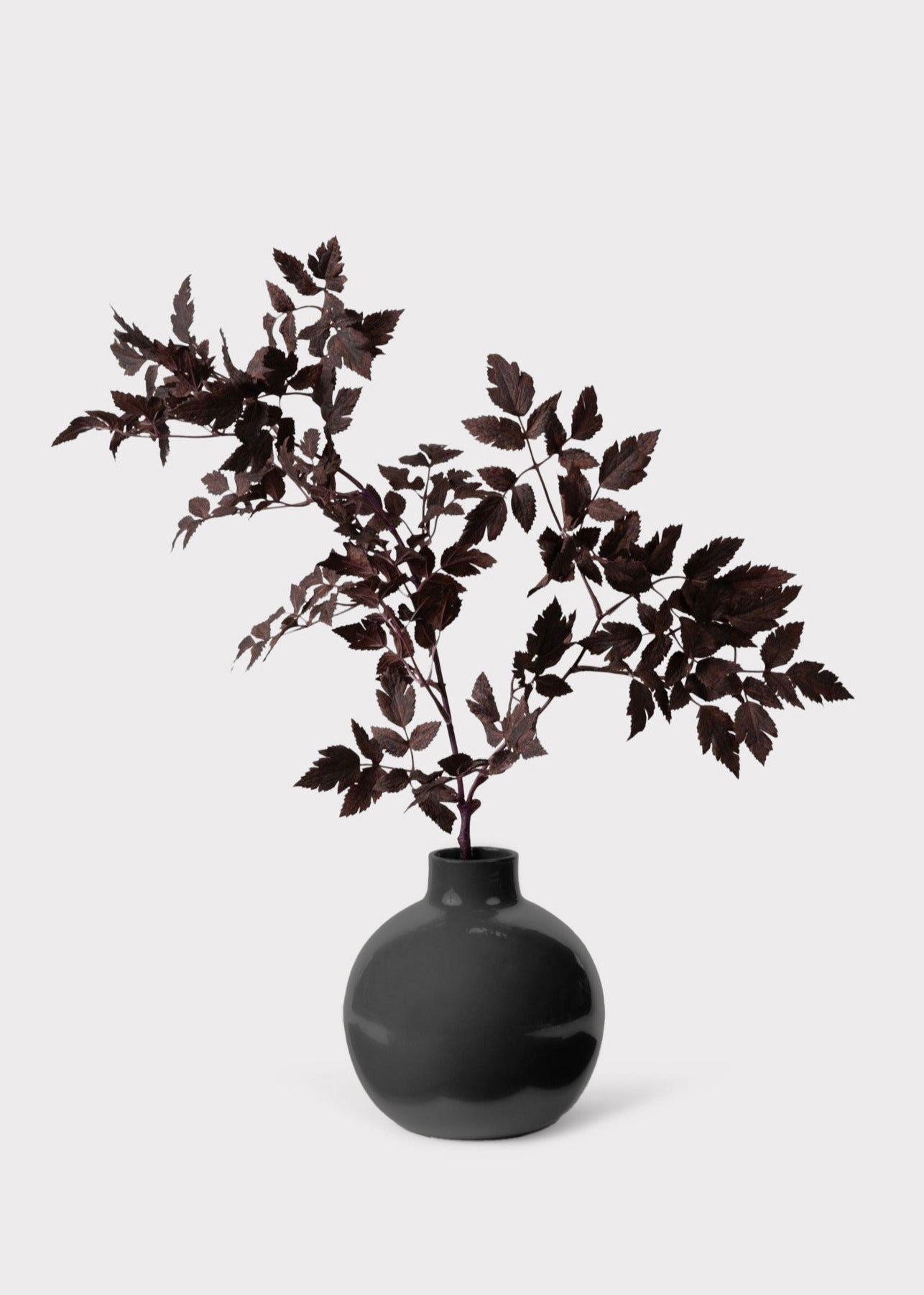 Viralla Small Round Ceramic Glossy Slate Vase for Floral Styling
