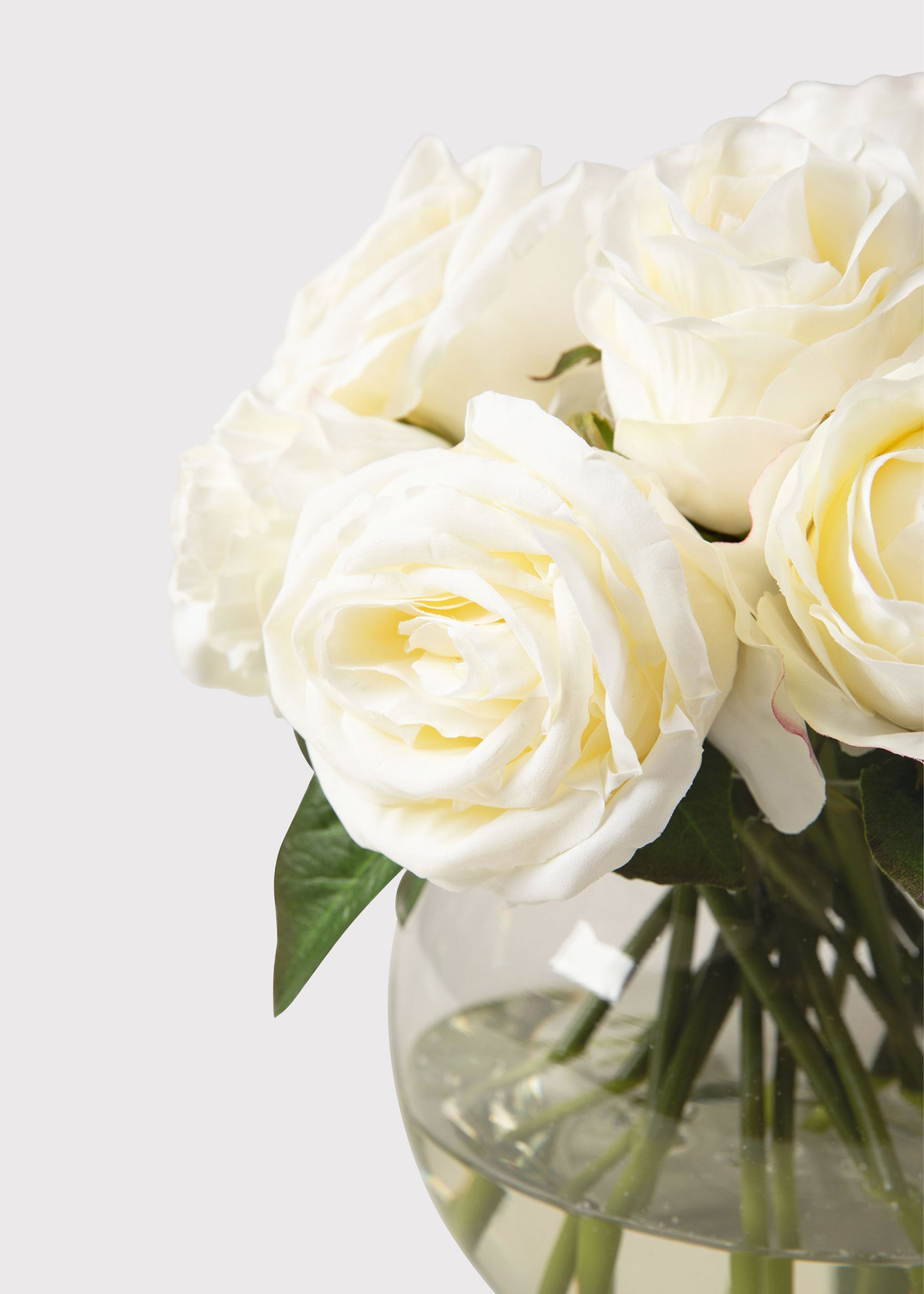 White Real Touch Rose Arrangement for Home Decor