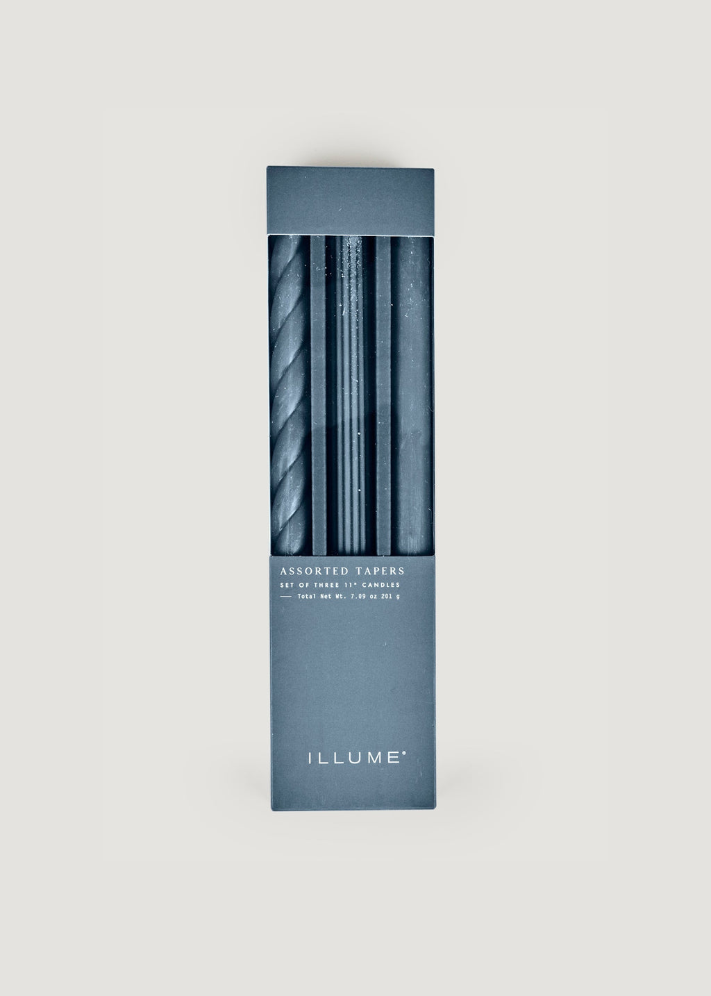 Pack 3 Navy Blue Taper Candles for Tabletop Styling