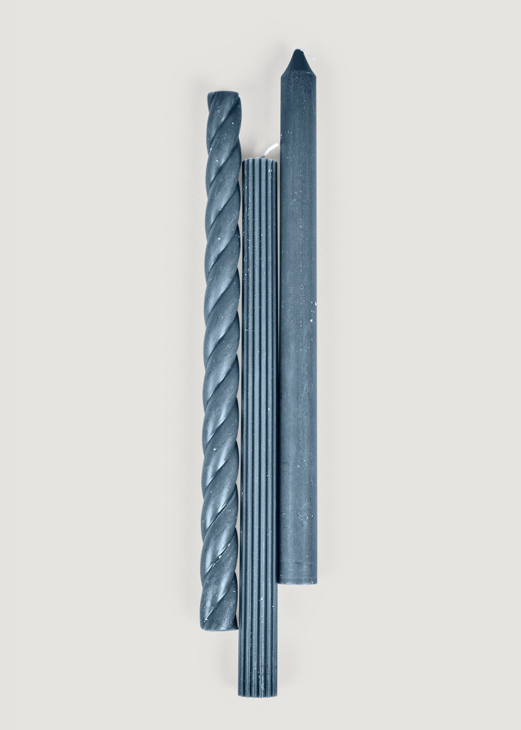 Pack 3 Navy Blue Taper Candles for Tabletop Styling
