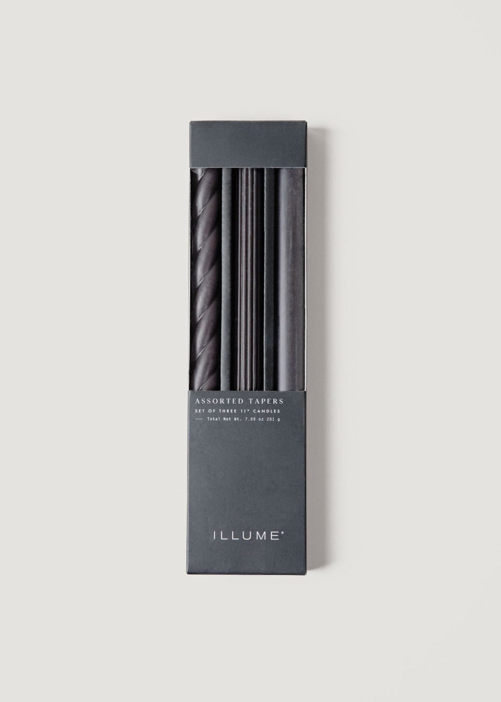 Pack 3 Taper Candles Black for Tabletop Styling