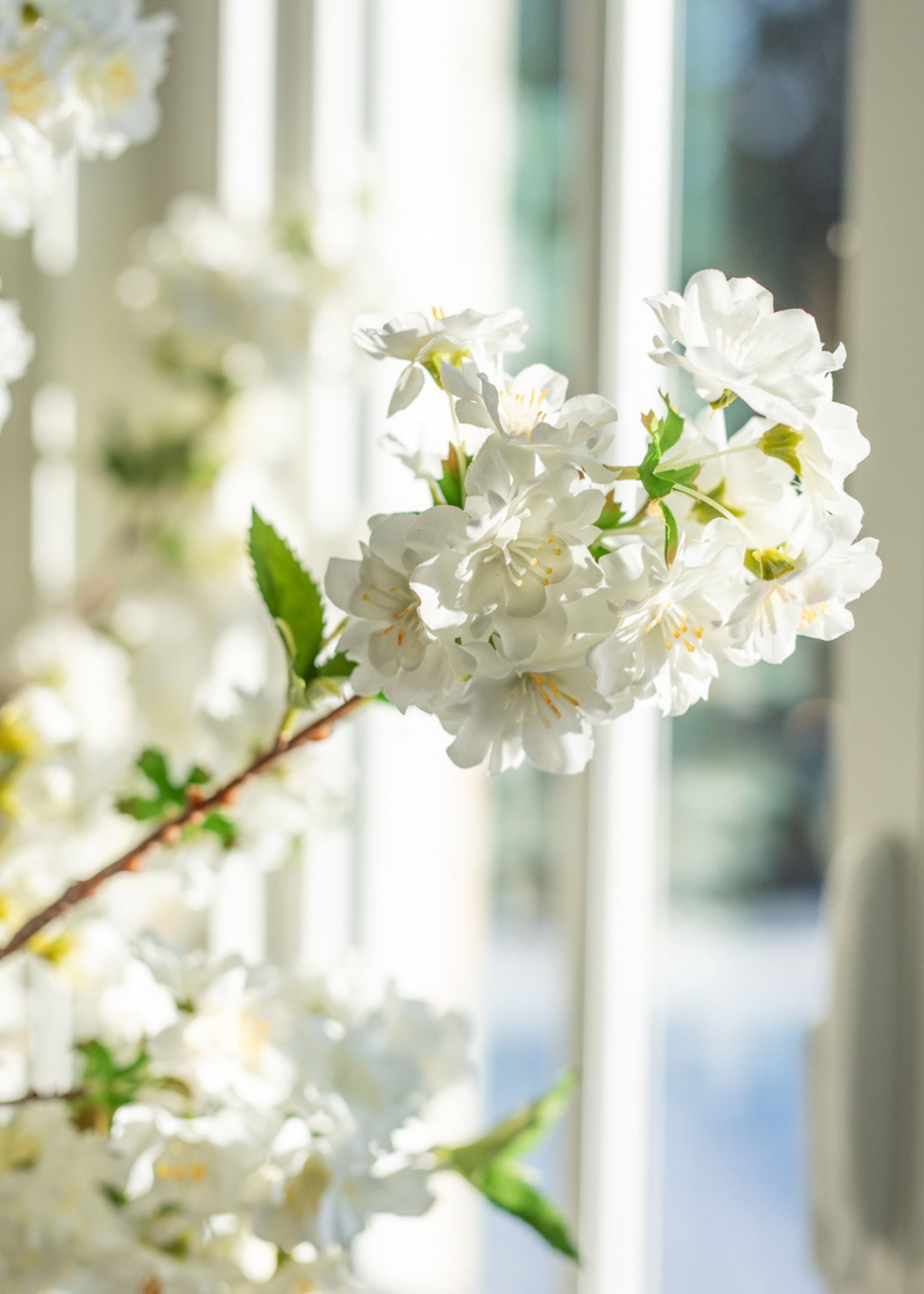 White Faux Cherry Blossom Branch for Vase and Wedding Styling