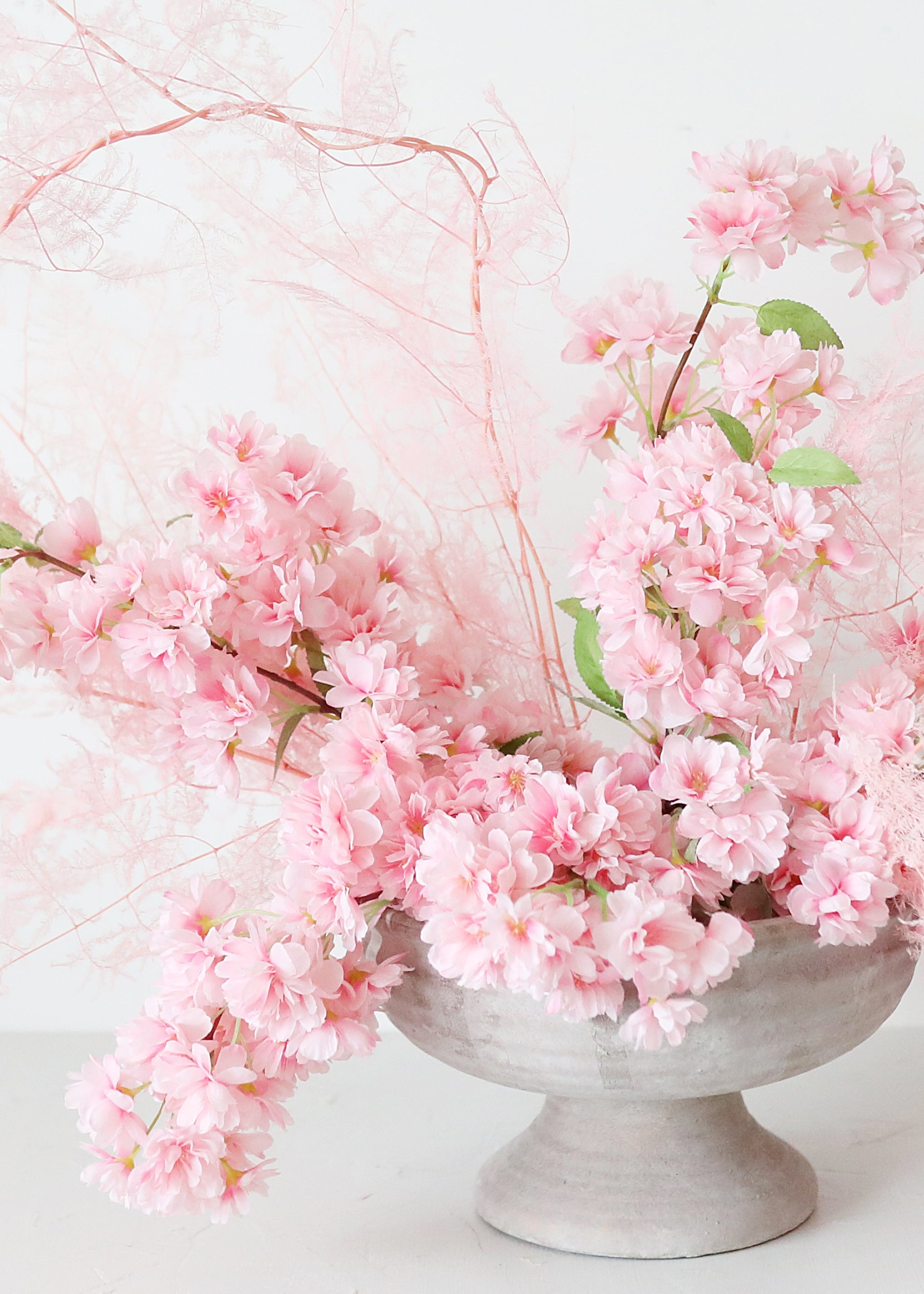 Pink Faux Cherry Blossom Branch for Vase Styling