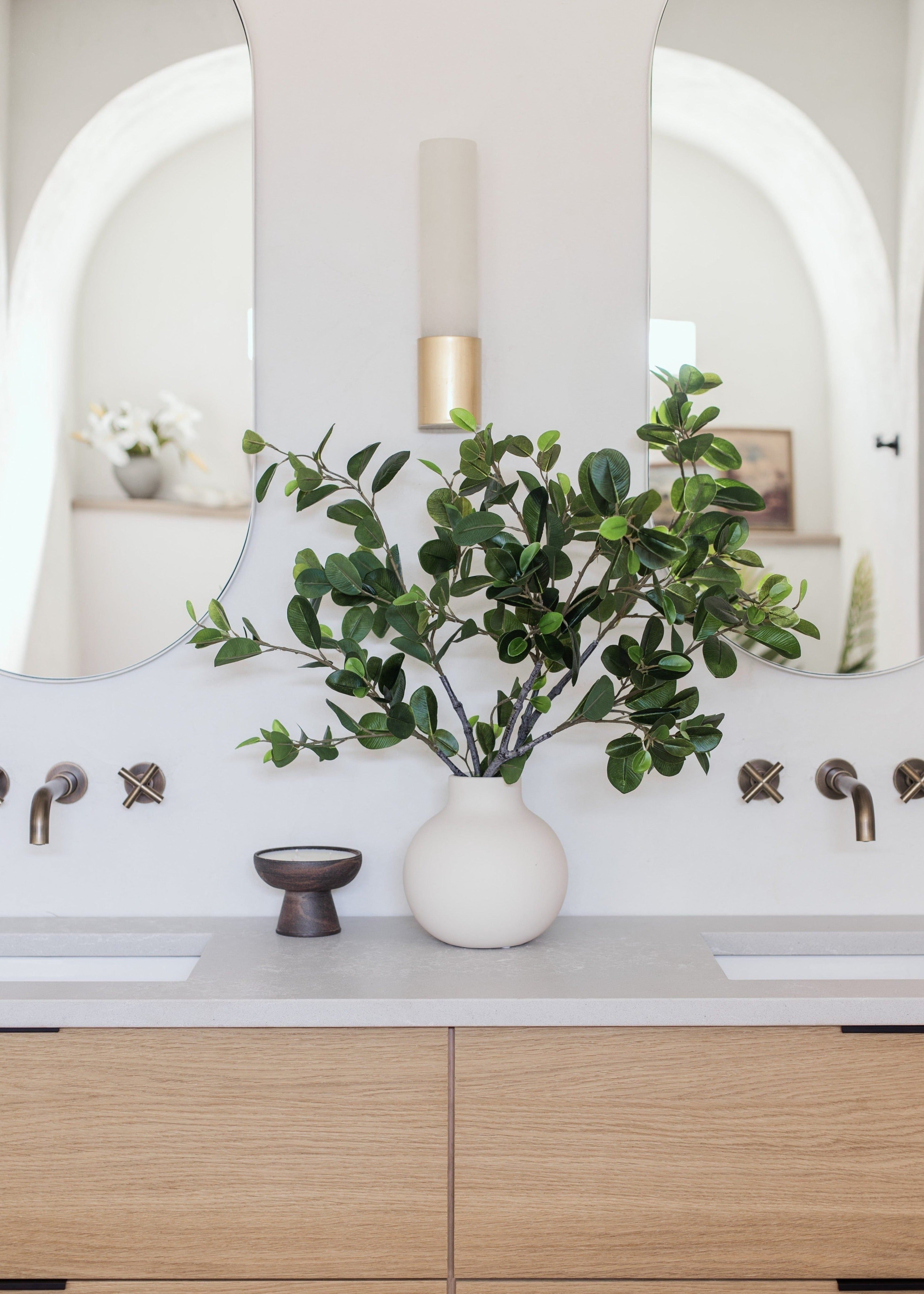 Viralla Creamy White Round Ceramic Vase for Floral Styling