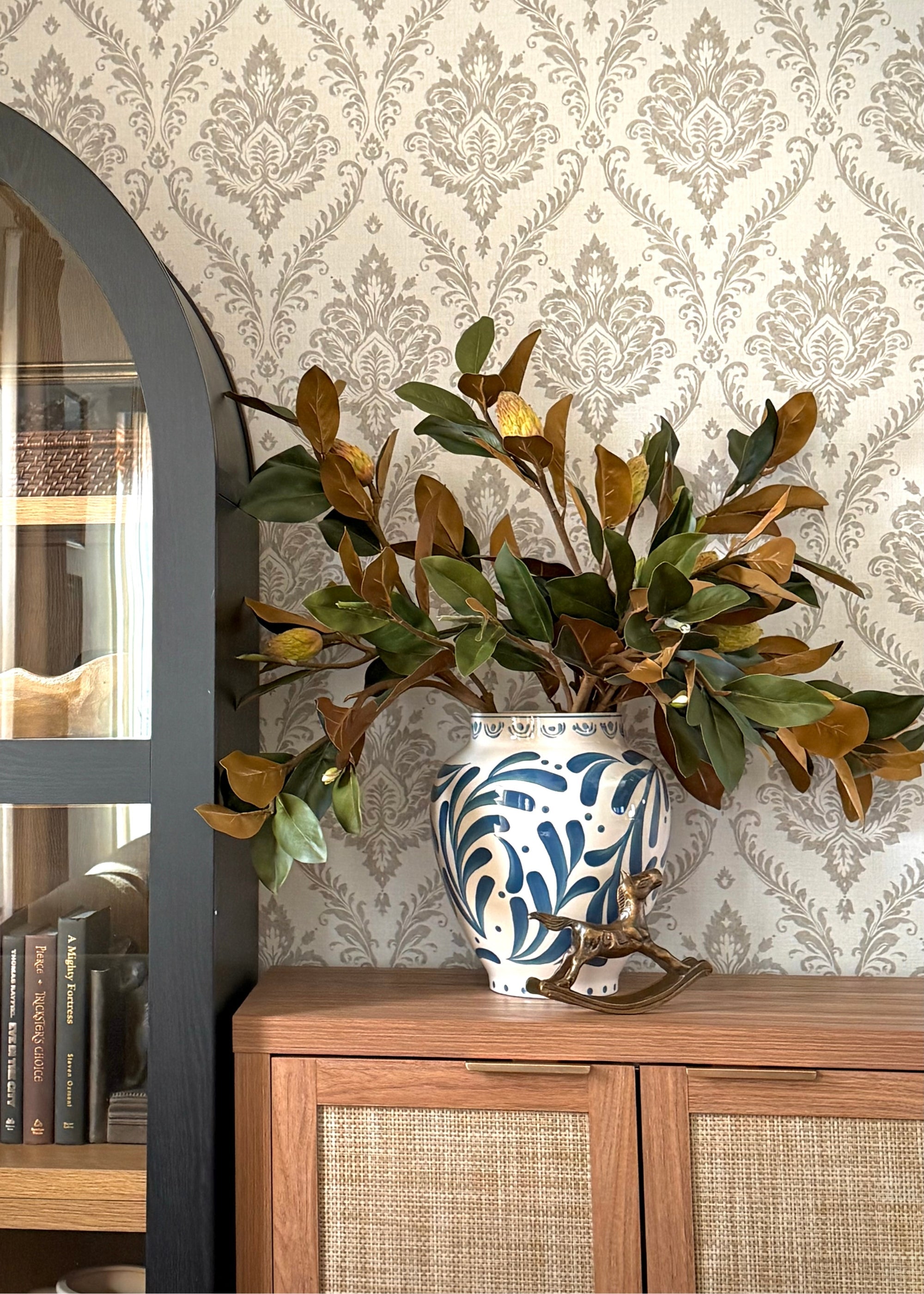 Faux Magnolia Branch for Vase Styling