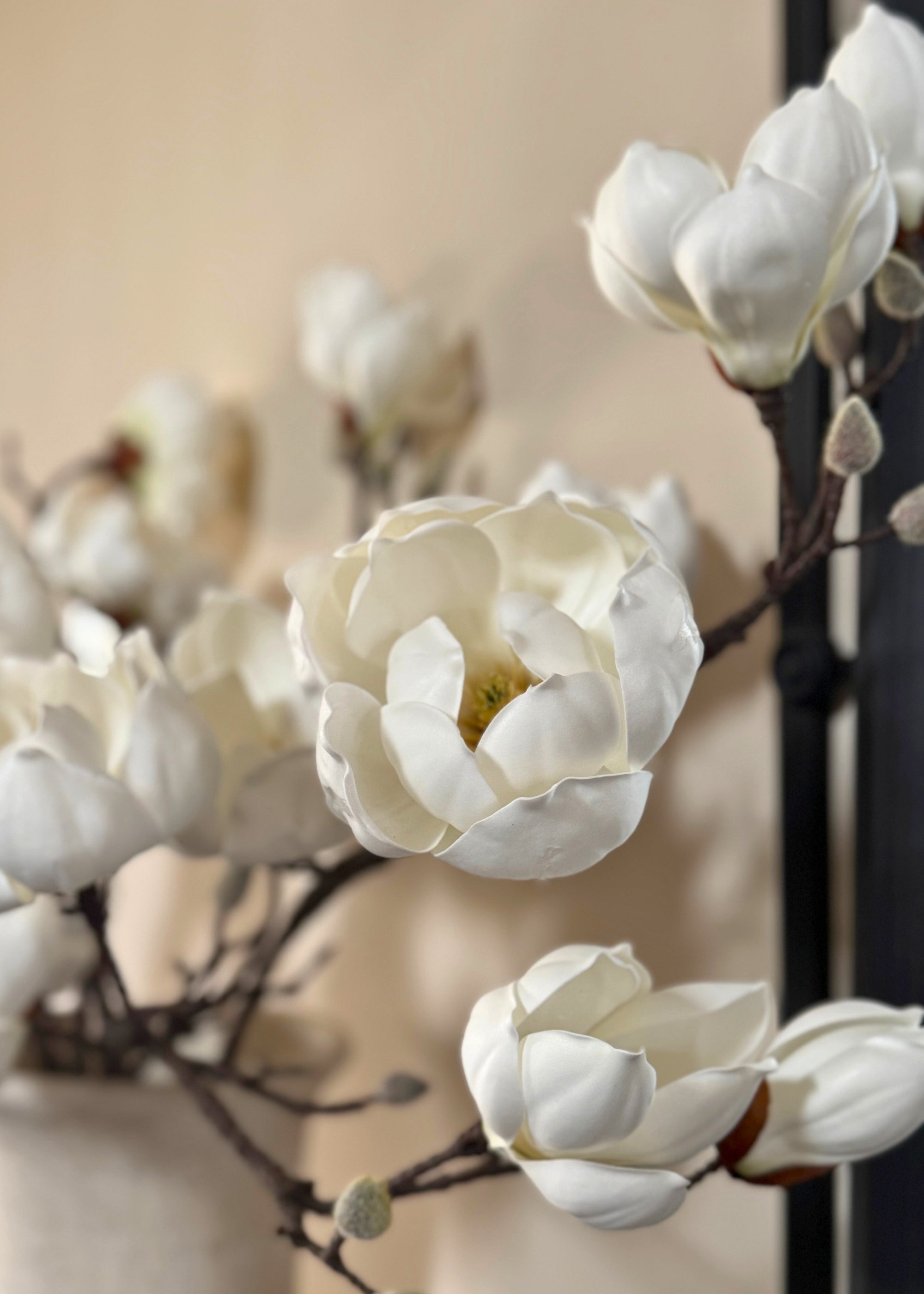White Faux Magnolia Branch for Vase and Wedding Styling