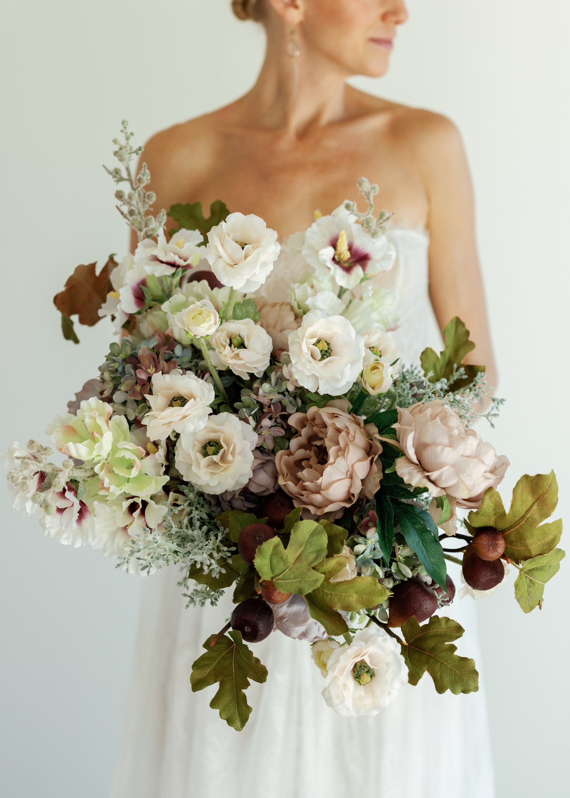 Mauve Faux Peony Stem for Vase and Wedding Styling