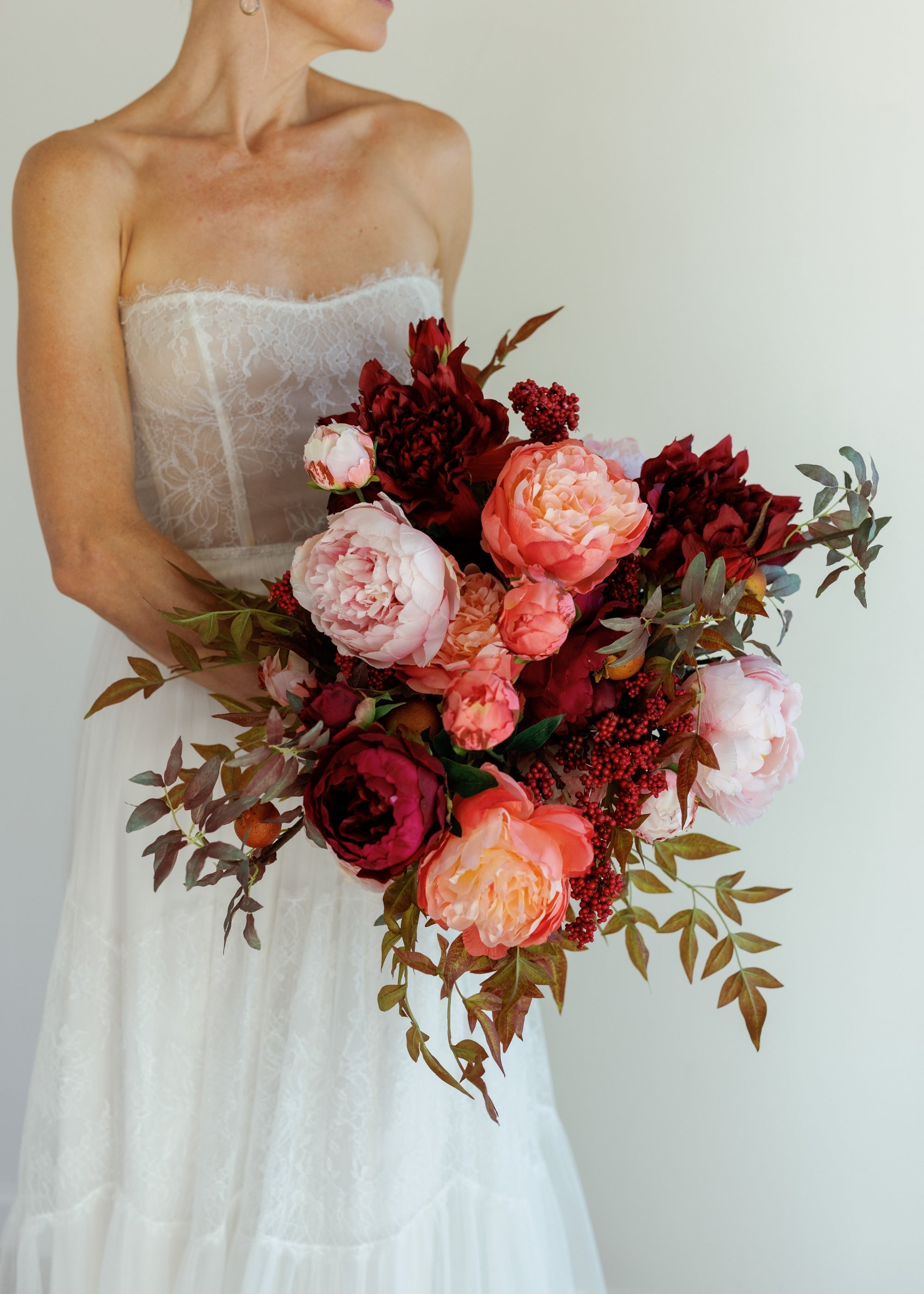 Plum Real Touch Peony Stem for Seasonal Vase Styling