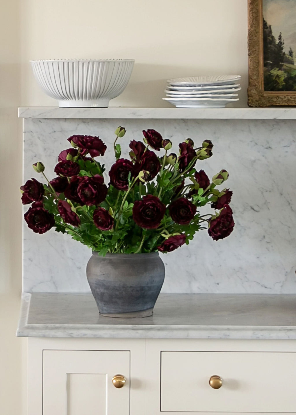 Faux Ranunculus Bush for Seasonal Vase Styling