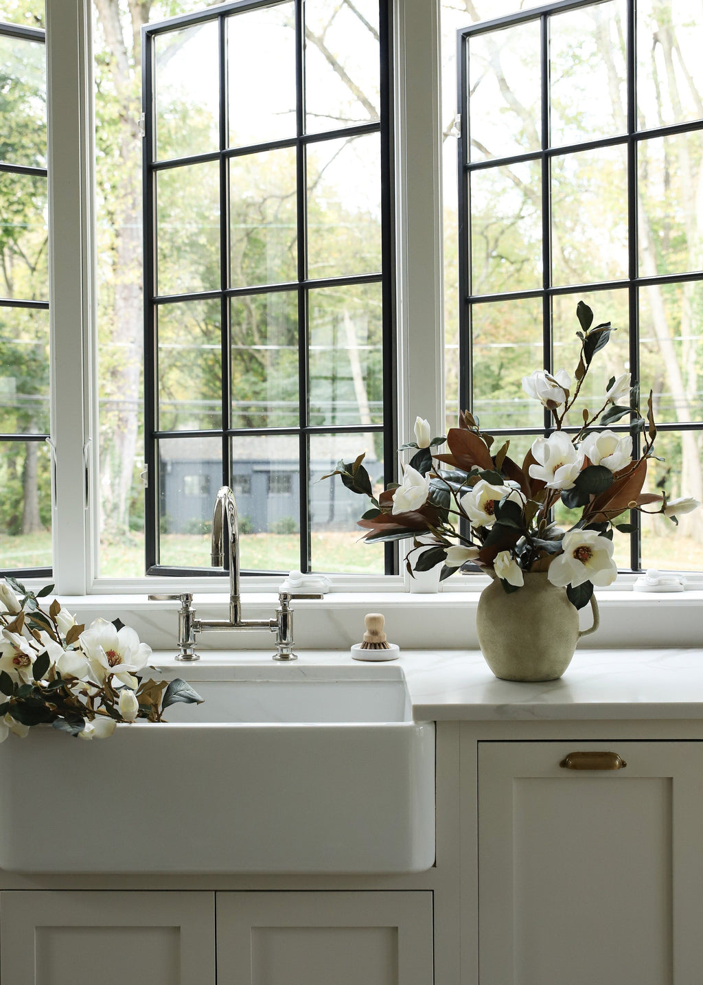 Cream Faux Magnolia Branch for Vase Styling