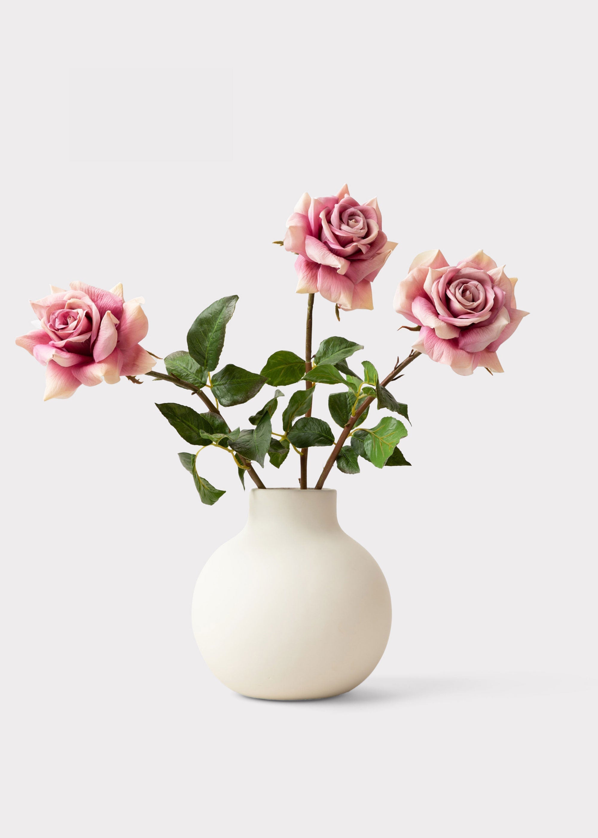 Viralla Creamy White Round Ceramic Vase for Floral Styling